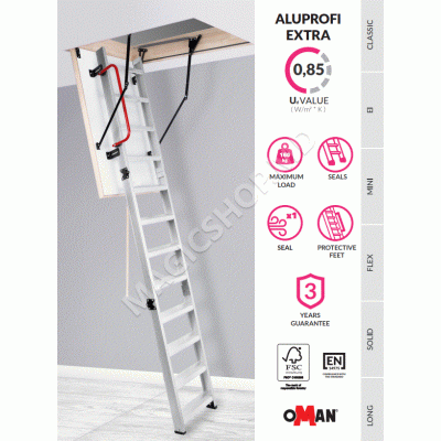 Scara mansarda ALU PROFI Extra 120x70x290